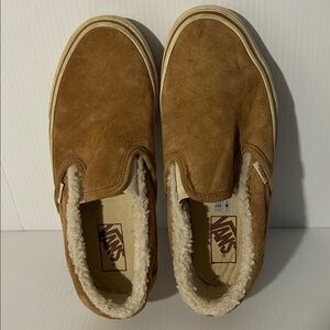 Vans suede sherpa slip on shoes unisex w9.5 m8